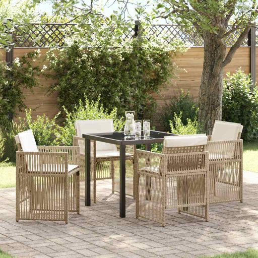 vidaXL Conjunto de Jantar para Jardim 5 pcs Preto Aço revestido a pó