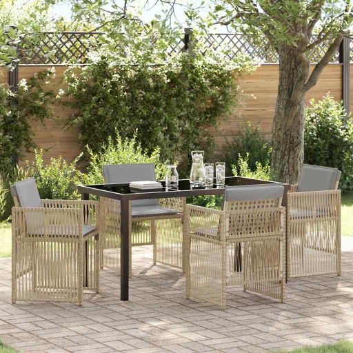 vidaXL Conjunto de Jantar para Jardim 5 pcs Preto Aço revestido a pó