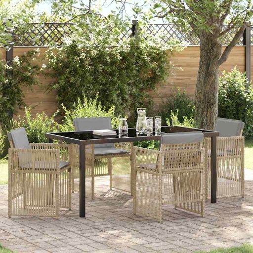 vidaXL Conjunto de Jantar para Jardim 5 pcs Preto Aço revestido a pó