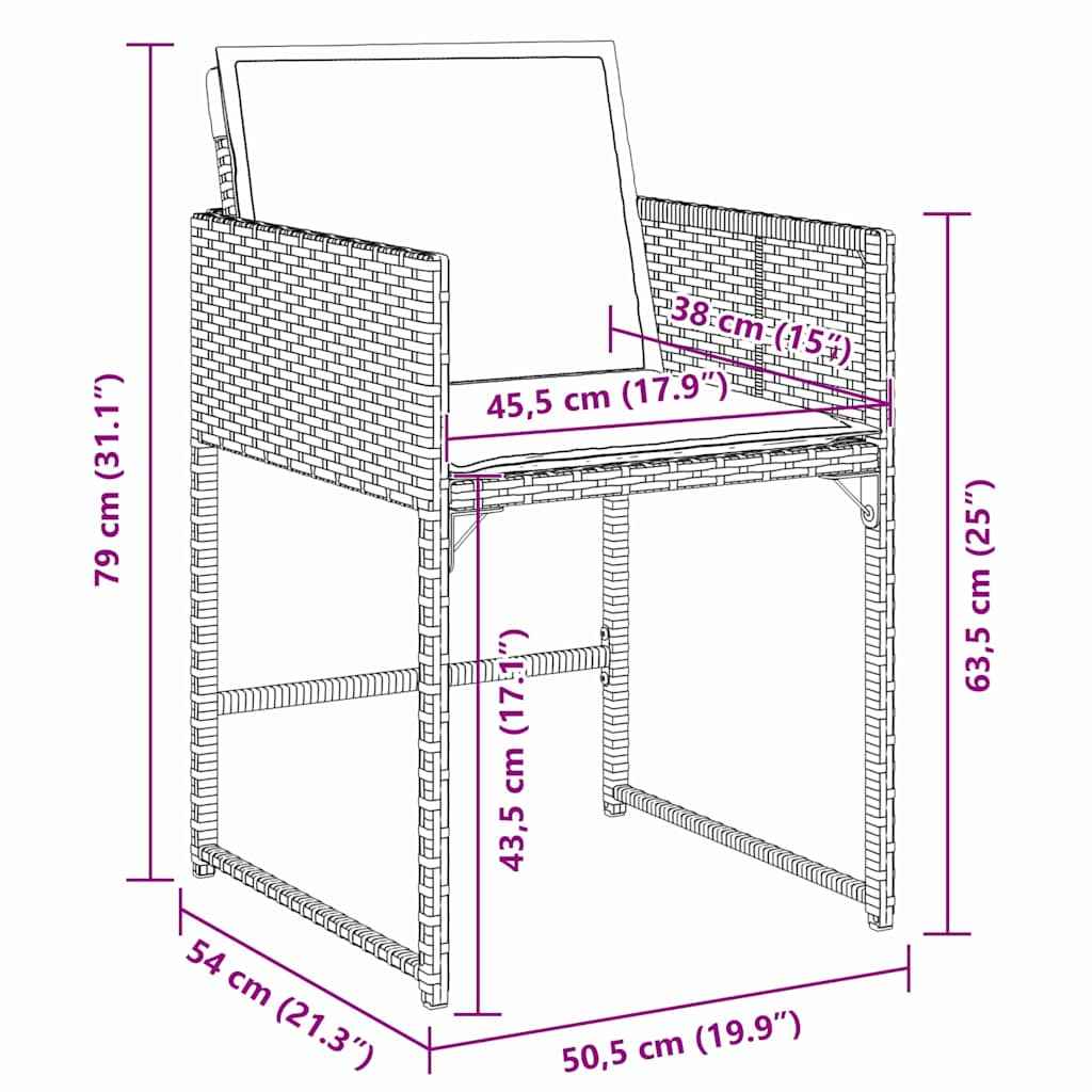 vidaXL Conjunto de Jantar para Jardim 5 pcs Preto vime PE