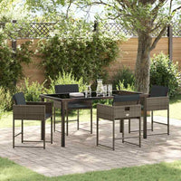 vidaXL Conjunto de Jantar para Jardim 5 pcs Preto vime PE