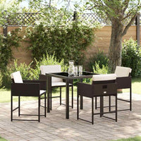 vidaXL Conjunto de Jantar para Jardim 5 pcs Preto vime PE