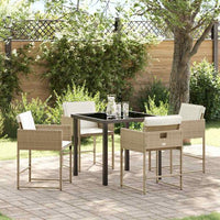 vidaXL Conjunto de Jantar para Jardim 5 pcs Preto vime PE