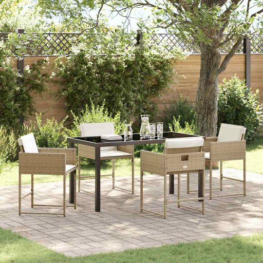 vidaXL Conjunto de Jantar para Jardim 5 pcs Preto vime PE