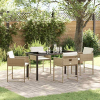 vidaXL Conjunto de Jantar para Jardim 5 pcs Preto vime PE