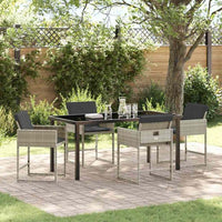 vidaXL Conjunto de Jantar para Jardim 5 pcs Preto vime PE