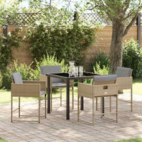 vidaXL Conjunto de Jantar para Jardim 5 pcs Preto vime PE