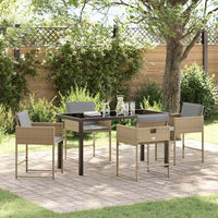 vidaXL Conjunto de Jantar para Jardim 5 pcs Preto vime PE