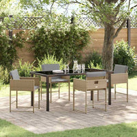 vidaXL Conjunto de Jantar para Jardim 5 pcs Preto vime PE
