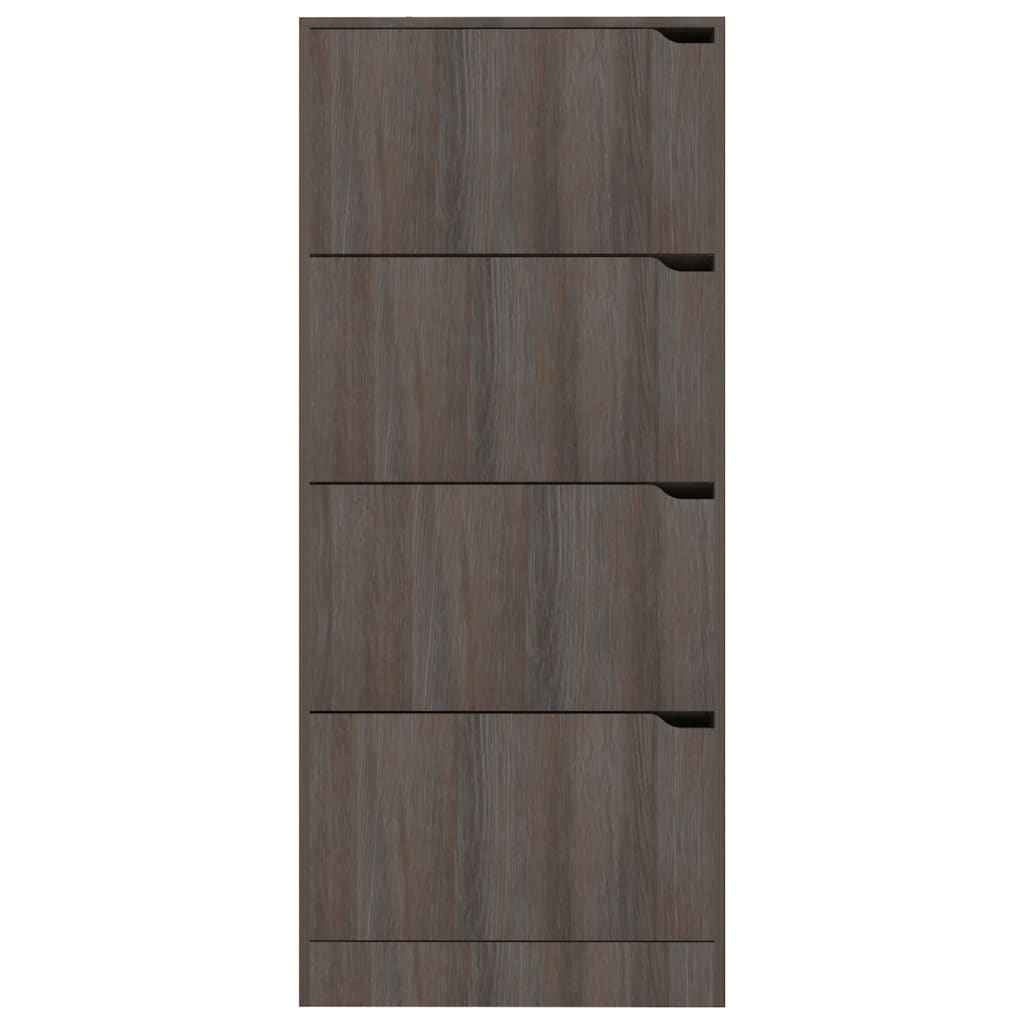 vidaXL Armário sapatos c/ 4 portas contrapl. 59x24x136 cm cinza/sonoma