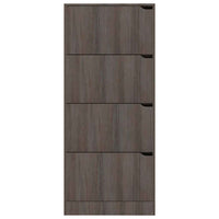 vidaXL Armário sapatos c/ 4 portas contrapl. 59x24x136 cm cinza/sonoma