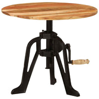 vidaXL Mesa apoio 60x(42-63)cm madeira reciclada sólida ferro fundido