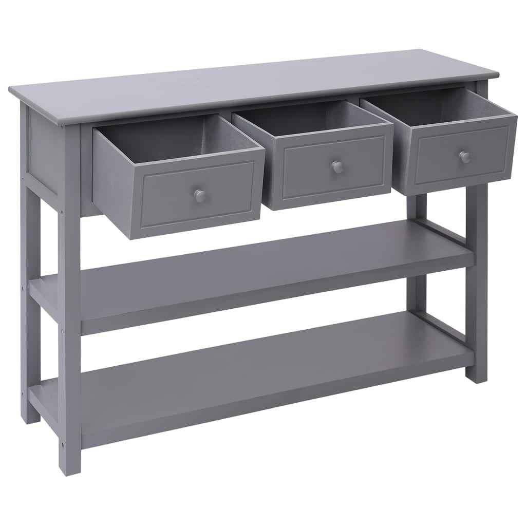 vidaXL Aparador 108x30x76 cm madeira paulownia maciça cinzento