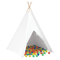 vidaXL Tenda Teepee Branco 120 x 120 x 150 cm Tecido e Plástico