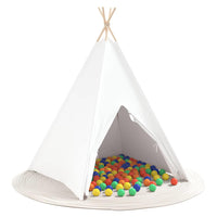 vidaXL Tenda Teepee Branco 120 x 120 x 150 cm Tecido e Plástico