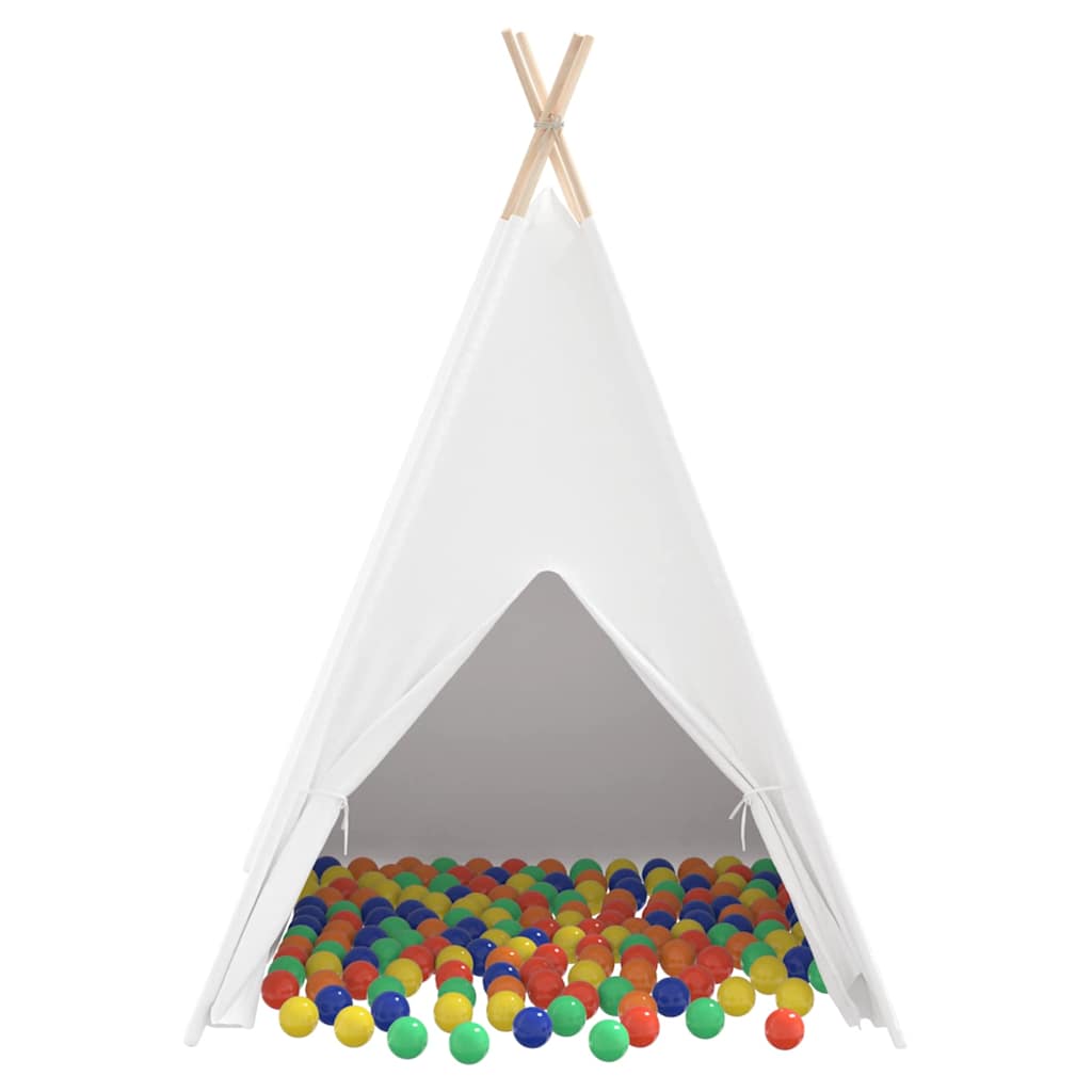 vidaXL Tenda Teepee Branco 120 x 120 x 150 cm Tecido e Plástico