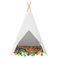 vidaXL Tenda Teepee Branco 120 x 120 x 150 cm Tecido e Plástico