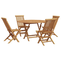 vidaXL Conjunto de Jantar para Jardim 5 pcs Castanho