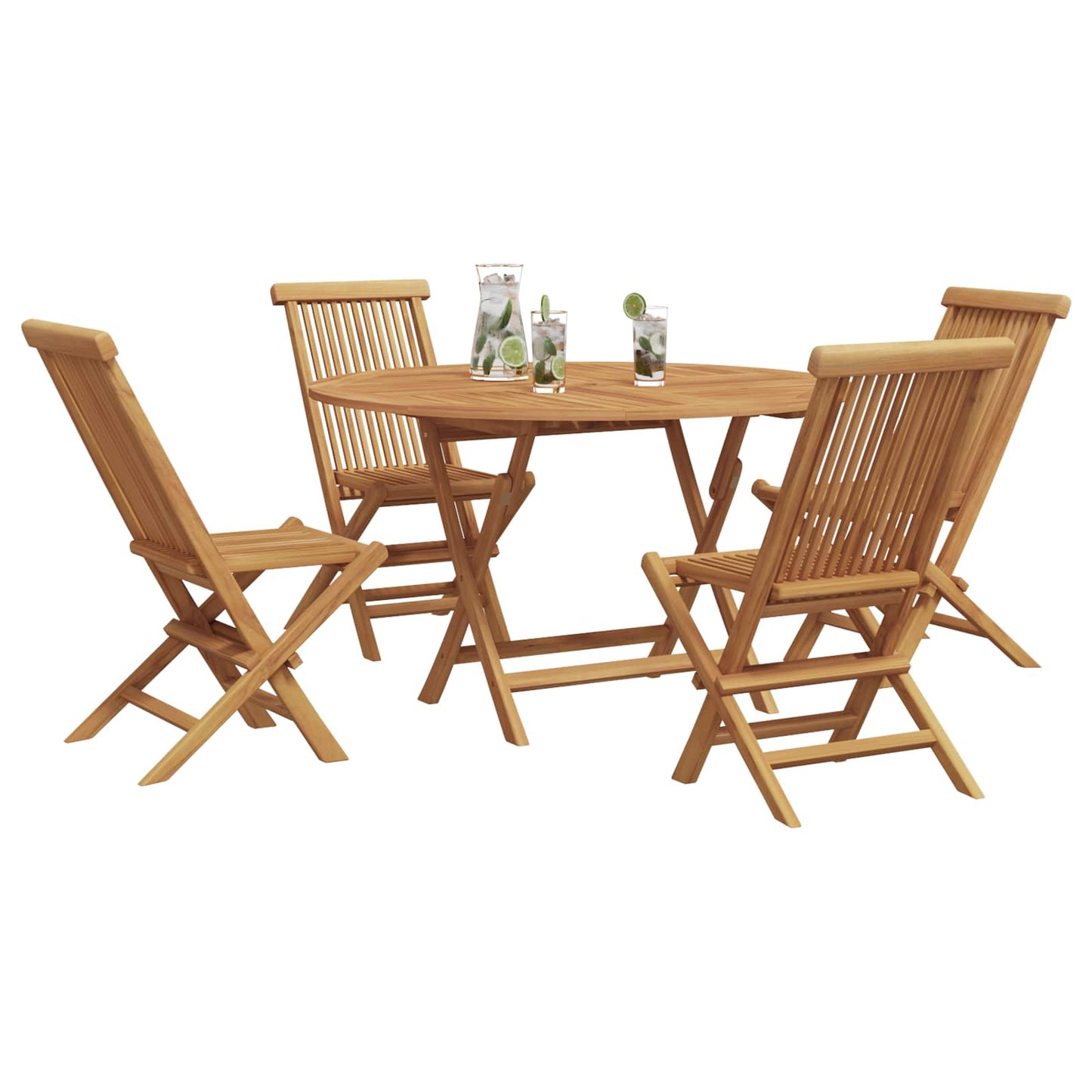 vidaXL Conjunto de Jantar para Jardim 5 pcs Castanho
