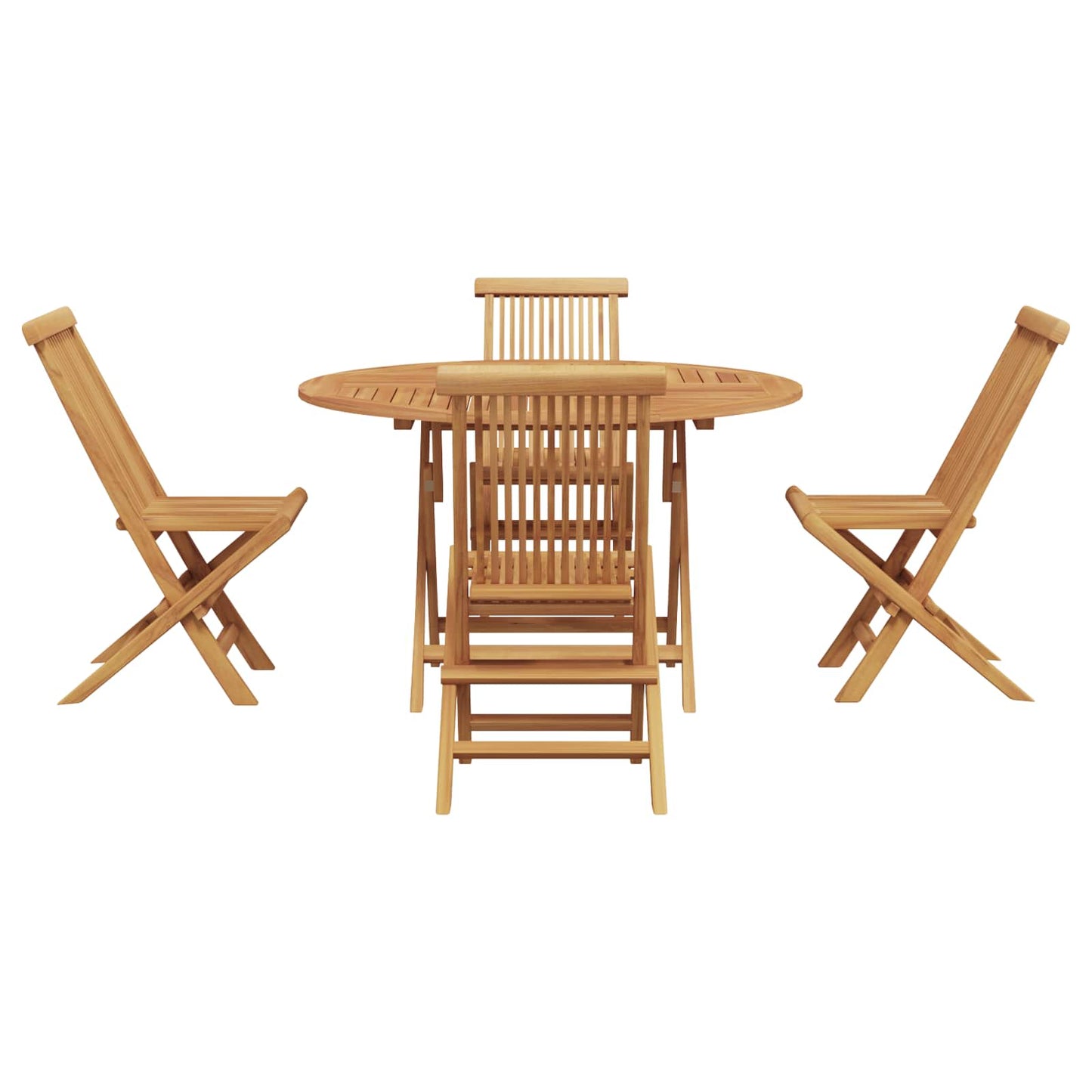 vidaXL Conjunto de Jantar para Jardim 5 pcs Castanho