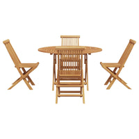 vidaXL Conjunto de Jantar para Jardim 5 pcs Castanho