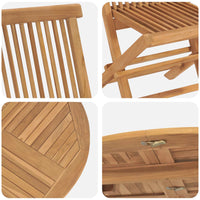 vidaXL Conjunto de Jantar para Jardim 5 pcs Castanho