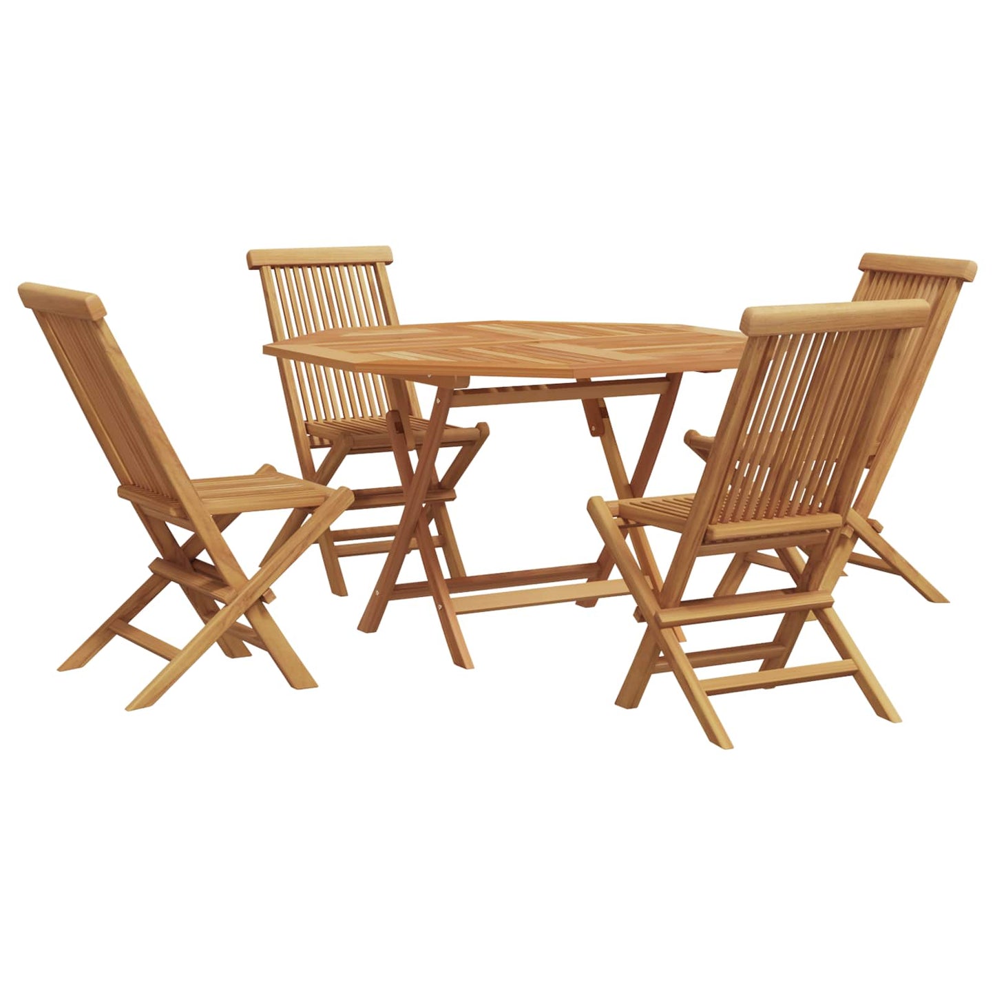 vidaXL Conjunto de Jantar para Jardim 5 pcs Castanho