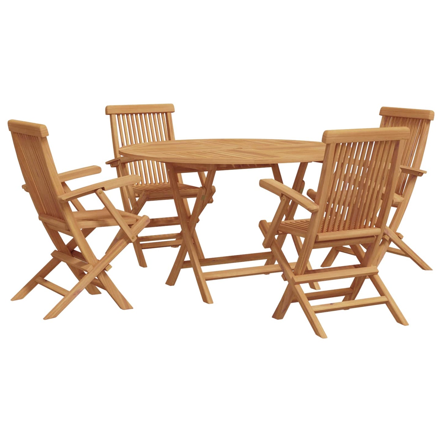 vidaXL Conjunto de Jantar para Jardim 5 pcs Castanho
