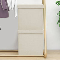 vidaXL Bancos arrumação 2 pcs linho falso cinzento-escuro