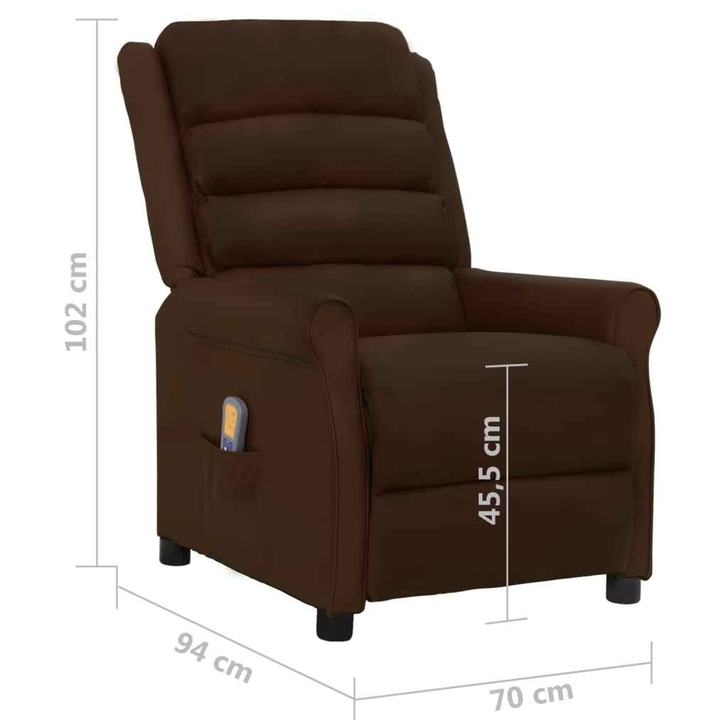 vidaXL Cadeira de massagens couro artificial castanho