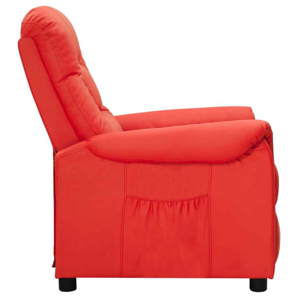 vidaXL Poltrona reclinável couro artificial vermelho