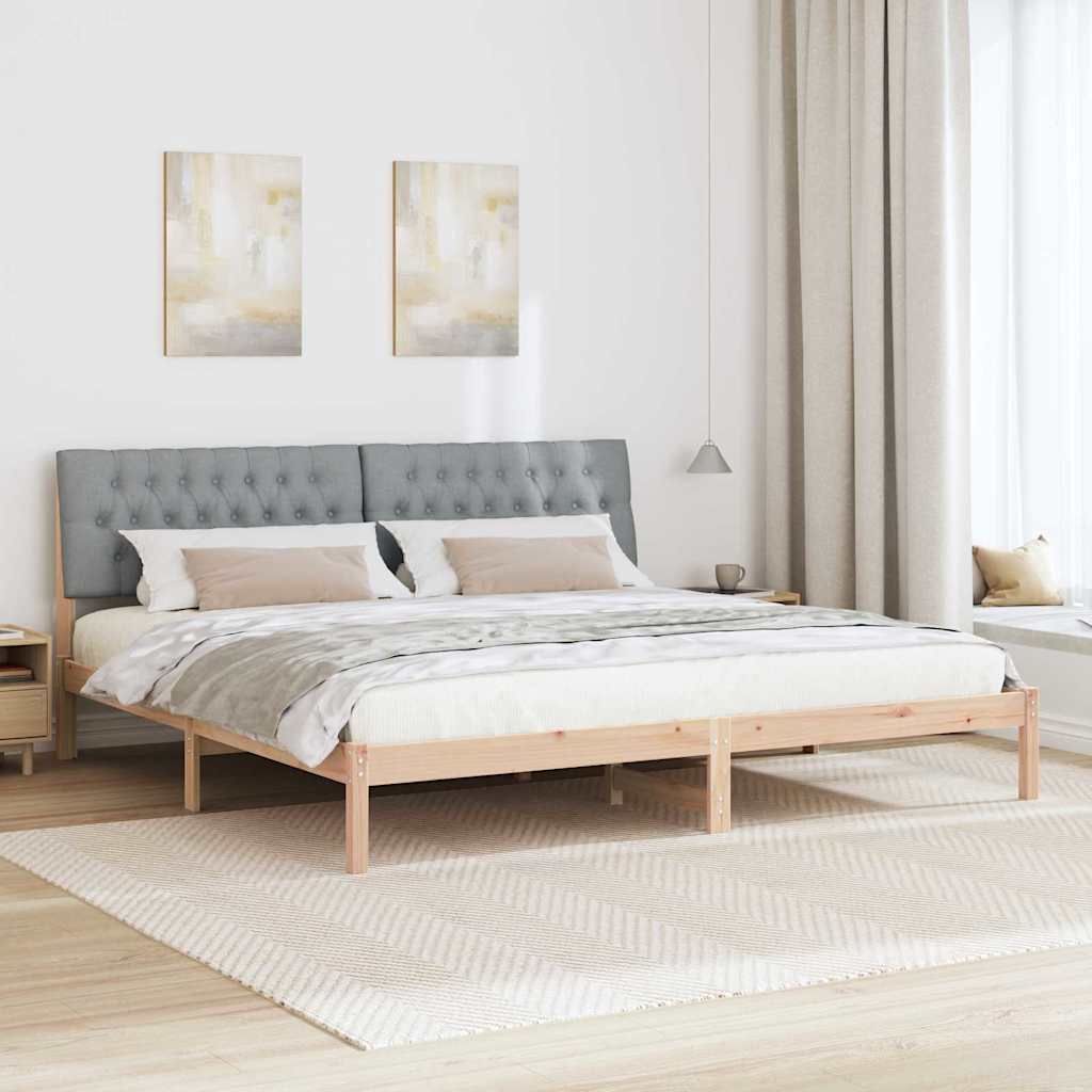 vidaXL Estrutura de Cama com Cabeceira Estofada Castanho 200 x 200 cm