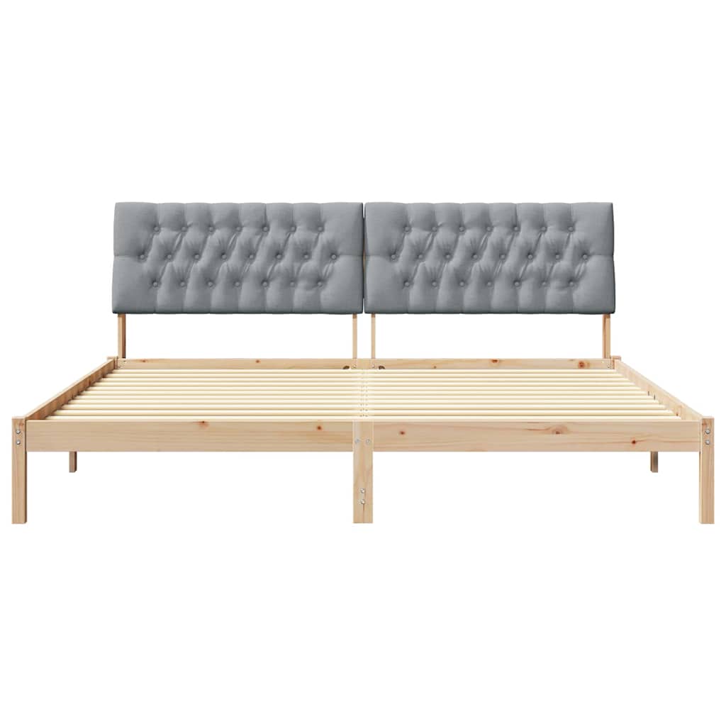 vidaXL Estrutura de Cama com Cabeceira Estofada Castanho 200 x 200 cm