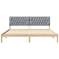vidaXL Estrutura de Cama com Cabeceira Estofada Castanho 200 x 200 cm