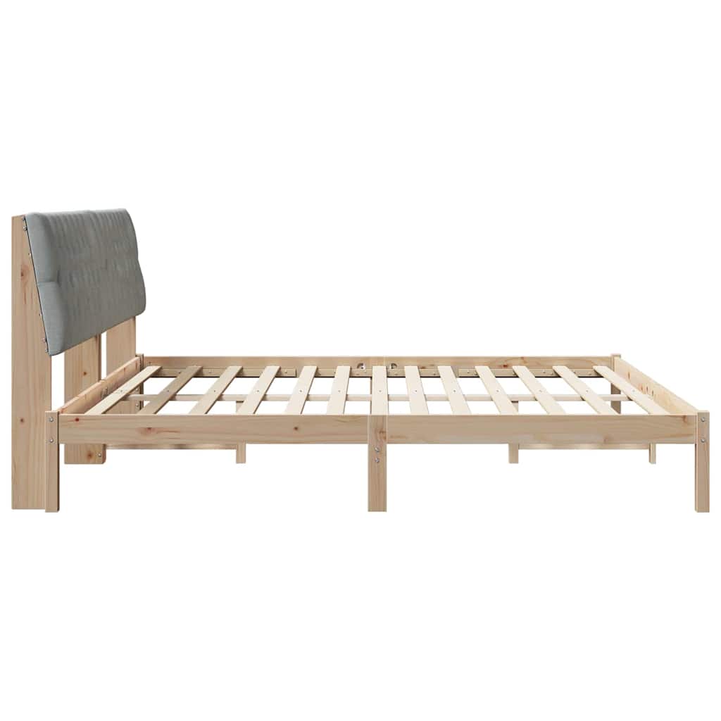 vidaXL Estrutura de Cama com Cabeceira Estofada Castanho 200 x 200 cm