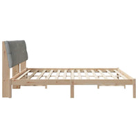 vidaXL Estrutura de Cama com Cabeceira Estofada Castanho 200 x 200 cm
