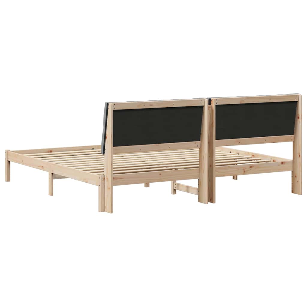 vidaXL Estrutura de Cama com Cabeceira Estofada Castanho 200 x 200 cm