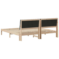vidaXL Estrutura de Cama com Cabeceira Estofada Castanho 200 x 200 cm