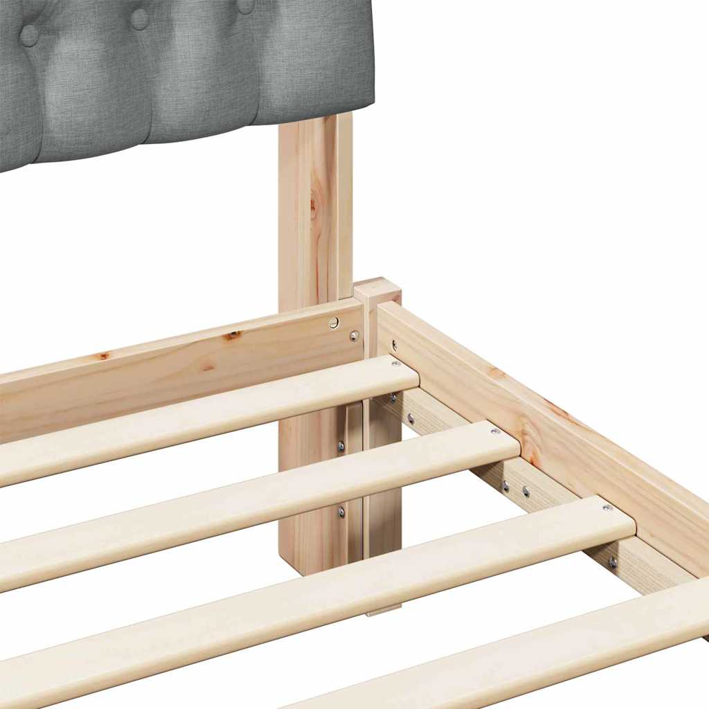 vidaXL Estrutura de Cama com Cabeceira Estofada Castanho 200 x 200 cm