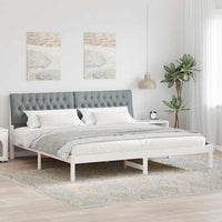 vidaXL Estrutura de Cama com Cabeceira Estofada Castanho 200 x 200 cm