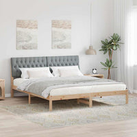 vidaXL Estrutura de Cama com Cabeceira Estofada Castanho 200 x 200 cm