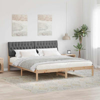 vidaXL Estrutura de Cama com Cabeceira Estofada Castanho 200 x 200 cm