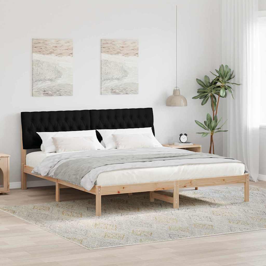 vidaXL Estrutura de Cama com Cabeceira Estofada Castanho 200 x 200 cm