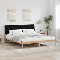 vidaXL Estrutura de Cama com Cabeceira Estofada Castanho 200 x 200 cm