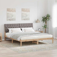 vidaXL Estrutura de Cama com Cabeceira Estofada Castanho 200 x 200 cm