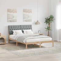 vidaXL Estrutura de Cama com Cabeceira Estofada Castanho 200 x 200 cm