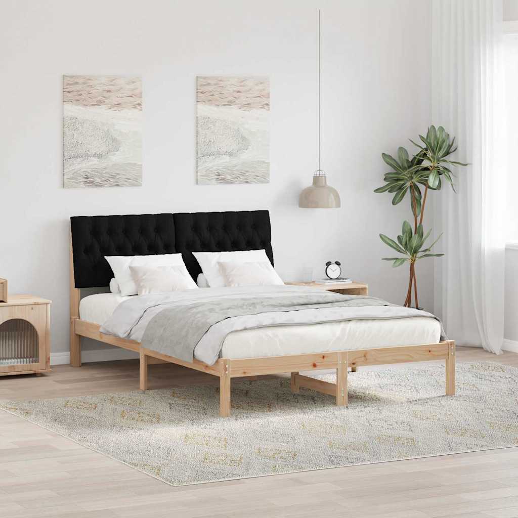 vidaXL Estrutura de Cama com Cabeceira Estofada Castanho 200 x 200 cm