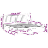 vidaXL Estrutura da Cama com cabeceira Castanho 200 x 200 cm