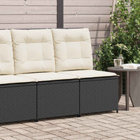 vidaXL Sofá de jardim com almofada Preto e Branco Creme vime PE