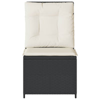 vidaXL Sofá de jardim com almofada Preto e Branco Creme vime PE
